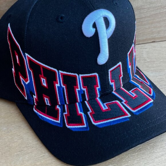 MITCHELL & NESS PHILADELPHIA PHILLIES OVERUNDER PRO CROWN SNAPBACK HAT NEW - Picture 2 of 4